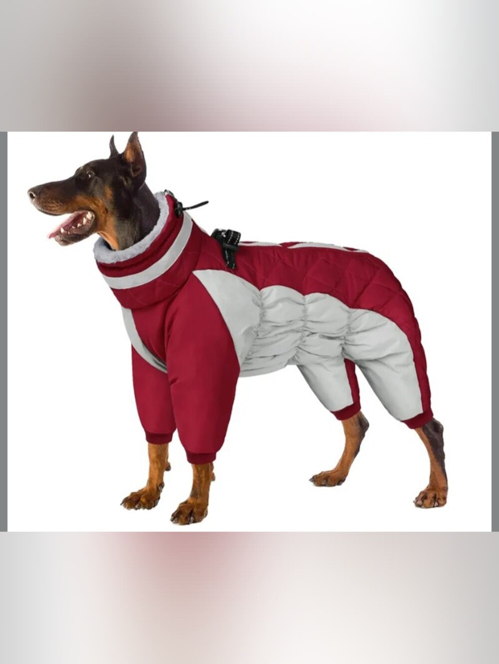 Full Body Dog 🐶 Coat - Warm Fleece Red Jacket for Large Dogs Size XL